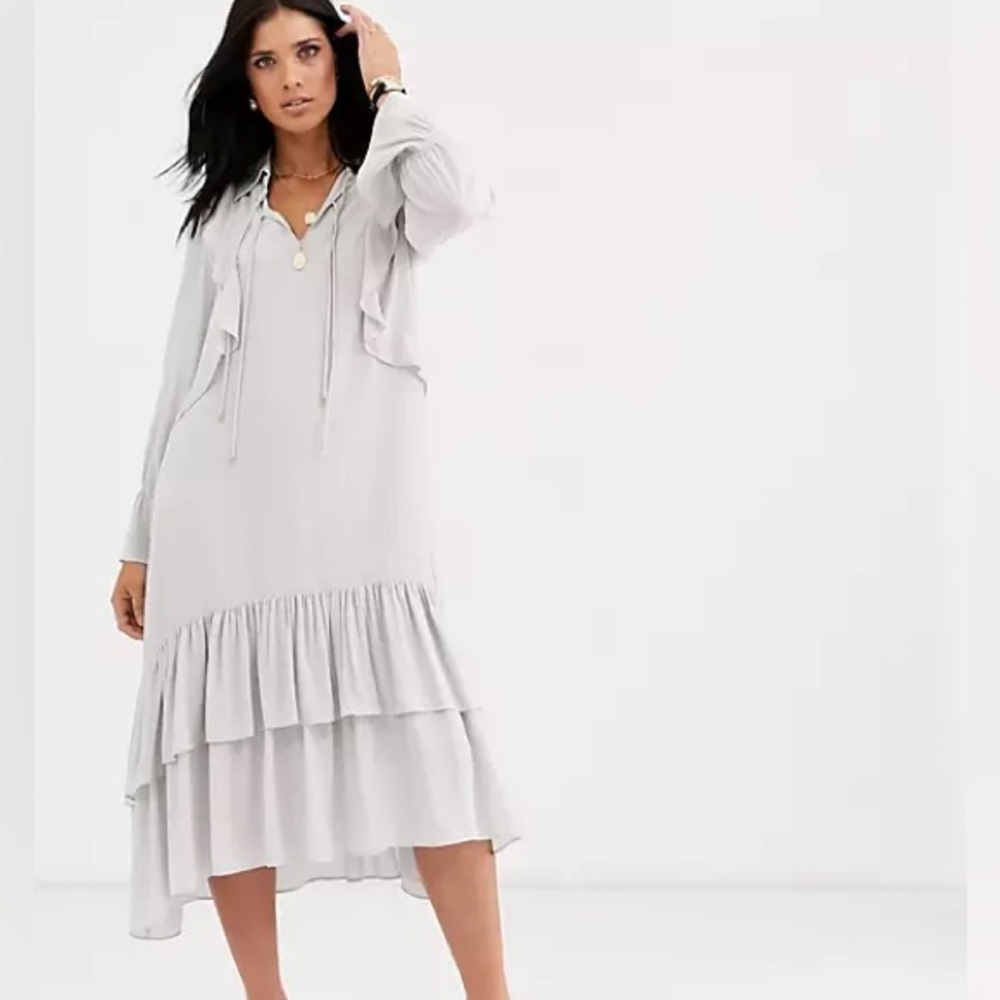 Mango Viscose Ruffle Dress - Picture 4 of 11